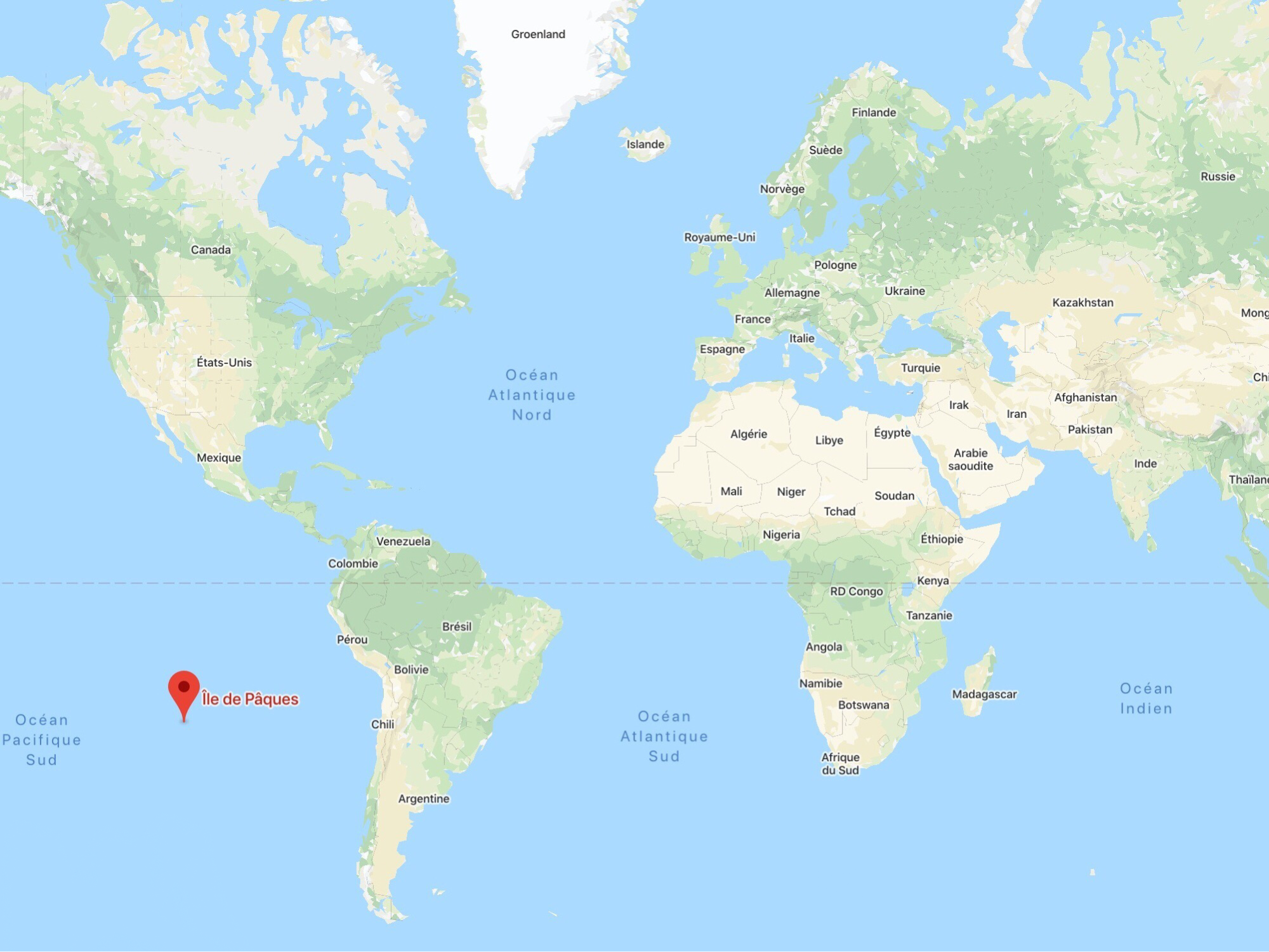 ile de paques carte du monde